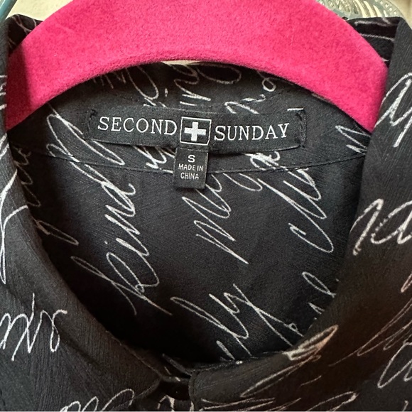 Second Sunday script positive vibes shirt Sz S - Picture 2 of 8